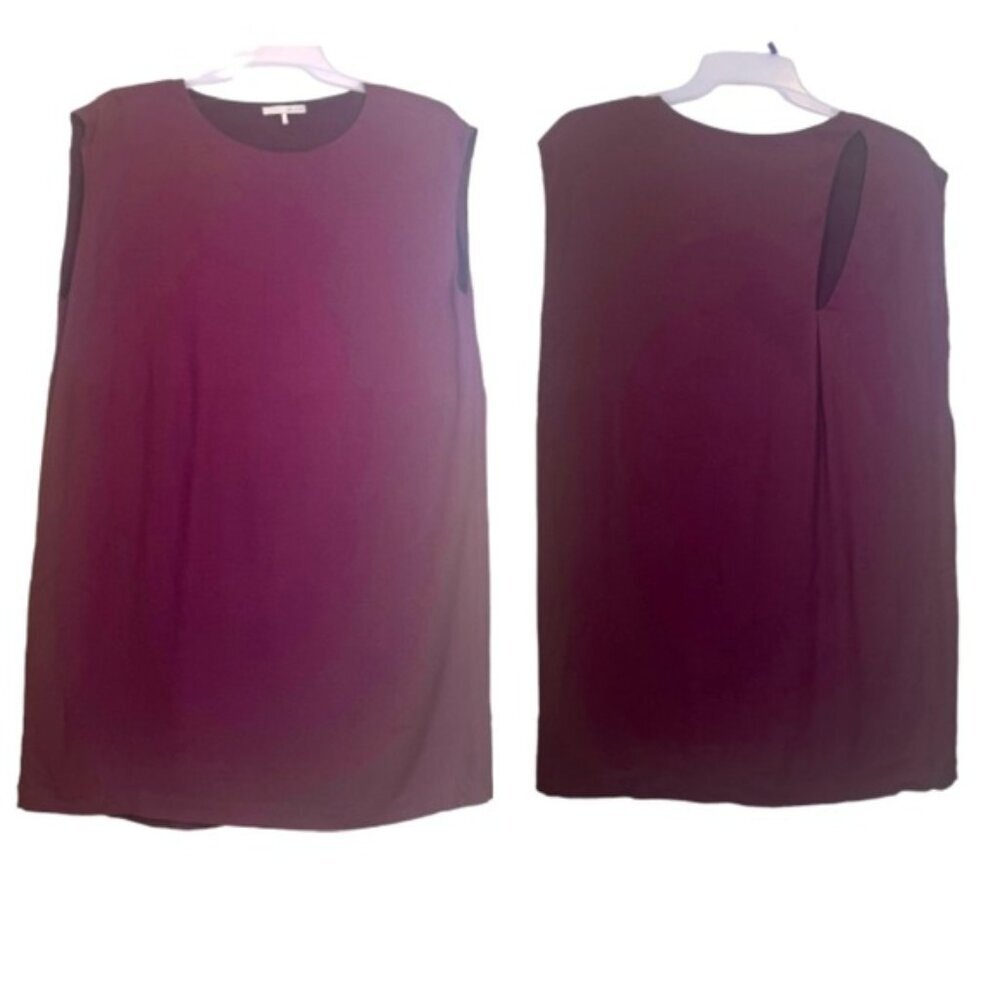 OAK + FORT Sheath Mini Dress Cut Out Detail Minimalist Tunic Crew Lightweight S